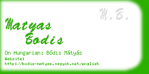 matyas bodis business card