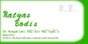 matyas bodis business card